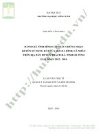 Luận văn Thạc sĩ Quản lý tài nguyên và môi trường: Đánh giá tình hình cấp giấy chứng nhận quyền sử dụng đất của hộ gia đình, cá nhân trên địa bàn huyện Thạch Hà, tỉnh Hà Tĩnh giai