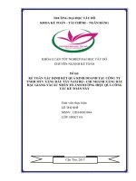 KHÓA LUẬN TỐT NGHIỆP:KẾ TOÁN XÁC ĐỊNH KẾT QUẢ KINH DOANH TẠI CÔNG TY TNHH MTV XĂNG DẦU TÂY NAM BỘ - CN XĂNG DẦU HẬU GIANG VÀ CÁC NHÂN TỐ ẢNH HƢỞNG