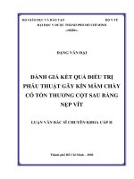 Đánh giá kết quả điều trị phẫu thuật gãy kín mâm chày có tổn thương cột sau bằng nẹp vít 