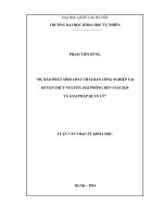 Dự báo phát sinh chất thải rắn công nghiệp tại huyện thủy nguyên hải phòng đến năm 2020 và giải pháp quản lý 