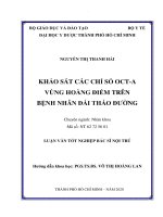 Khảo sát các chỉ số oct a vùng hoàng điểm trên bệnh nhân đái tháo đường 