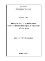 Luận án tiến sĩ phòng ngừa các tội xâm phạm tình dục trẻ em trên địa bàn thành phố hồ chí minh 