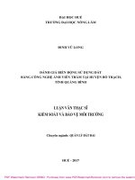 Đánh giá biến động sử dụng đất bằng công nghệ ảnh viễn thám tại huyện Bố Trạch, tỉnh Quảng Bình