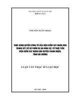 Luận văn thạc sĩ thực hành quyền công tố của viện kiểm sát nhân dân trong xét xử sơ thẩm vụ án hình sự 