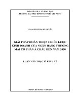 Giải Pháp Hoàn Thiện Chiến Lược Kinh Doanh Của Ngân Hàng