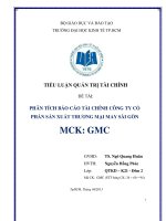 TIỂU LUẬN QUẢN TRỊ tài CHÍNH đề tài PHÂN TÍCH báo cáo tài CHÍNH CÔNG TY cổ PHẦN sản XUẤT THƯƠNG mại MAY sài gòn