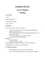 unit 13 HobbiesReadingg