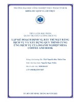 LẬP kế HOẠCH ĐỊNH vị, bày TRÍ mặt BẰNG DỊCH vụ và xây DỰNG QUY TRÌNH CUNG ỨNG DỊCH vụ của DOANH NGHIỆP MESA COFFEE AND BOOK 