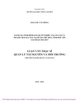 Đánh giá tình hình giải quyết khiếu nại, tố cáo và tranh chấp đất đai tại huyện Phú Hòa, tỉnh Phú Yên giai đoạn 2014-2017