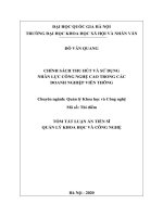 CHÍNH SÁCH THU HÚT VÀ SỬ DỤNG NHÂN LỰC CÔNG NGHỆ CAO TRONG CÁC DOANH NGHIỆP VIỄN THÔNG TÓM TẮT LUẬN ÁN TIẾN SĨ