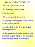 BÀI GIẢNG GIÁO dục và sự PHÁT TRIỂN NHÂN CÁCH