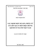 XÁC ĐỊNH MỘT SỐ GEN, PHÂN TỬ CÓ LIÊN QUAN ĐẾN HỘI CHỨNG SJS/TEN Ở NGƢỜI VIỆT NAM LUẬN ÁN TIẾN SỸ Y HỌC