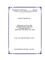 Khảo sát sự thay đổi mô hình bệnh lý hô hấp tại khoa hô hấp 1 bệnh viện nhi đồng 2 tp  hcm 