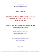 Thực trạng hòa giải tranh chấp đất đai trên địa bàn thị xã quảng trị, tỉnh quảng trị 