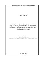 XÂY DỰNG MÔ HÌNH TỔ CHỨC VÀ HOẠT ĐỘNG CỦA ĐƠN VỊ HÀNH CHÍNH - KINH TẾ ĐẶC BIỆT Ở VIỆT NAM HIỆN NAY LUẬN ÁN TIẾN SĨ