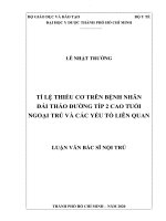 Tỉ lệ thiếu cơ trên bệnh nhân đái tháo đường típ 2 cao tuổi ngoại trú và các yếu tố liên quan 