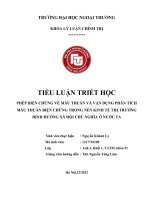 PHÉP BIỆN CHỨNG về mâu THUẪN và vận DỤNG PHÂN TÍCH mâu THUẪN BIỆN CHỨNG TRONG nền KINH tế THỊ TRƯỜNG ĐỊNH HƯỚNG xã hội CHỦ NGHĨA ở nước TA 