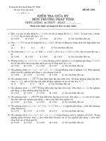 Đề kiểm tra giữa HK1 môn Phương pháp tính năm 2014-2015 có đáp án - Trường Đại học Bách Khoa TP.HCM