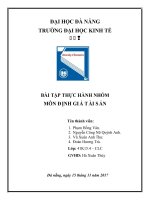 BÀI tập THỰC HÀNH NHÓM  môn ĐỊNH GIÁ TÀI SẢN