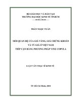 Luận văn Thạc sĩ Kinh tế: Mối quan hệ của giá vàng, giá chứng khoán và tỷ giá ở Việt Nam tiếp cận bằng phương pháp COPULA