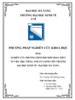 NCKH   NGHIÊN cứu PHƯƠNG PHÁP đổi mới NHẬN THỨC về VIỆC học TIẾNG ANH của SINH VIÊN TRƯỜNG đại học KINH tế   đại học đà NẴNG