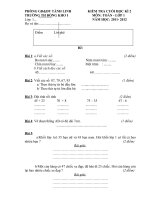 DE KIEM TRA MON TOAN CUOI HOC KI 2 LOP 1