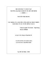 Luận văn Thạc sĩ Kinh tế: Tác động của Chi tiêu công đến sự phát triển giáo dục ở các nước Đông Nam Á