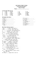 kiem tra hoc ky 1 tieng anh lop 3 sach moi