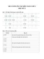 Đề cương ôn tập học kì 2 môn toán lớp 3 