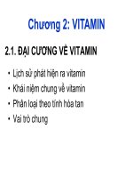 Bài giảng Hóa sinh đại cương - Chương 2: Vitamin