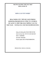 Hoạt Động Xúc Tiến Du Lịch Trong Kinh Doanh Khách Lẻ Công Ty Cổ Phần Du Lịch Và Tiếp Thị Giao Thông Vận Tải Việt Nam - Vietravel Chi Nhánh Bình Dương