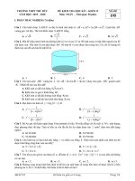 Đề kiểm tra học kì 1 Toán 12 năm 2019 - 2020 trường THPT Thủ Đức - TP HCM - TOANMATH.com
