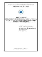 ĐỀ XUẤT BIỆN PHÁP KIỂM SOÁT CHẤT LƯỢNG VÀ AN TOÀN THEO QUÁ TRÌNH SẢN XUẤT CHO QUY TRÌNH SẢN XUẤT bột mì 