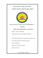 BÁO cáo kết QUẢ THỰC tập tốt NGHIỆP KHÓA 13 