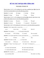 Đề thi thử tốt nghiệp THPT tiếng Anh 2021 có đáp án số 23