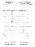 Đề kiểm tra học kỳ 2 Toán 12 năm 2018 - 2019 trường THPT Trưng Vương - TP HCM - TOANMATH.com