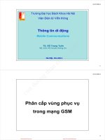 Slide thông tin di động đại học bách khoa hà nội chương 4 phân cấp vùng phục vụ trong mạng GSM 