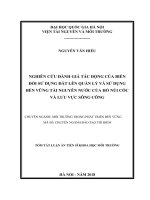 NGHIÊN cứu ĐÁNH GIÁ tác ĐỘNG của BIẾN đổi sử DỤNG đất lên QUẢN lý và sử DỤNG bền VỮNG tài NGUYÊN nước của hồ núi cốc và lưu vực SÔNG CÔNG