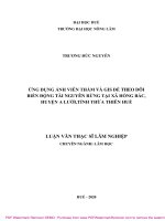 Ứng dụng ảnh viễn thám và GIS để theo dõi biến động tài nguyên rừng tại xã Hồng Bắc, huyện A Lưới, tỉnh Thừa Thiên Huế