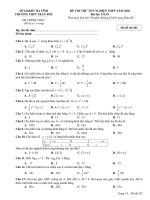 Đề thi thử tốt nghiệp THPT 2020 môn Toán trường THPT Trần Phú - Hà Tĩnh - TOANMATH.com