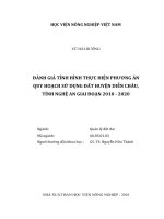 Đánh giá tình hình thực hiện phương án quy hoạch sử dụng đất huyện diễn châu, tỉnh nghệ an giai đoạn 2010   2020 