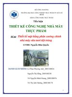 Tiểu luận THIẾT kế CÔNG NGHỆ NHÀ máy THỰC PHẨM đề tài thiết kế mặt bằng phân xưởng chính nhà máy sữa tươi tiệt trùng 