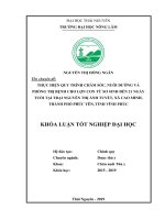 Khóa luận tốt nghiệp Đại học: Thực hiện quy trình chăm sóc, nuôi dưỡng và phòng trị bệnh cho lợn con từ sơ sinh đến 21 ngày tuổi tại trại Nguyễn Thị Ánh Tuyết, xã Cao Minh, thành