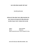 Đánh giá tình hình thực hiện phương án quy hoạch sử dụng đất đến năm 2020 huyện thạch thất, thành phố hà nội 