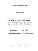 Đánh giá tình hình thực hiện quy hoạch xây dựng nông thôn mới trên địa bàn huyện lý nhân   tỉnh hà nam 