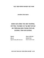 Đánh giá công tác bồi thường, hỗ trợ, tái định cư tại một số dự án trên địa bàn thành phố hải dương, tỉnh hải dương 