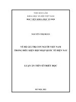 Về hệ giá trị con người Việt Nam trong điều kiện hội nhập quốc tế hiện nay