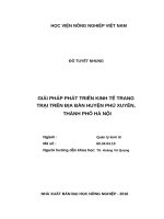 Giải pháp phát triển kinh tế trang trại trên địa bàn huyện phú xuyên, thành phố hà nội 