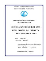 Kế toán xác định kết quả kinh doanh tại công ty tnhh sengwun vina  