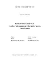 Tổ chức công tác kế toán tại bệnh viện đa khoa huyện thuận thành, tỉnh bắc ninh 